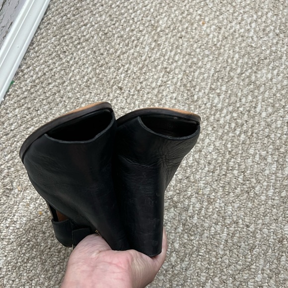 Tommy Hilfiger heels peep toe black brown size 9.5 - Picture 8 of 10